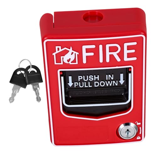 DOITOOL Feueralarmknopf Manuell Resettable Wetterfest Notruftaste für Senioren Schnelle Brandmeldung Notfall Alarm Taste mit Schlüssel Robust für Innen und Außenbereiche von DOITOOL
