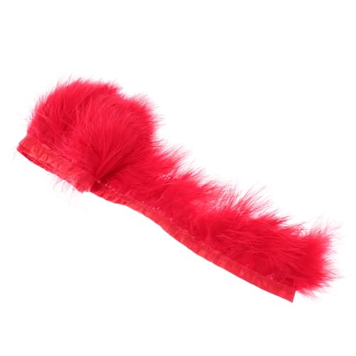 DOITOOL Flauschiger Federgürtel kindermütze Kappe DIY Federn haaraccessoires bastelmaterial Charm Party nähen Fell für Handwerk Hochzeitsdekoration DIY Nähzubehör Truthahnfedern rot von DOITOOL
