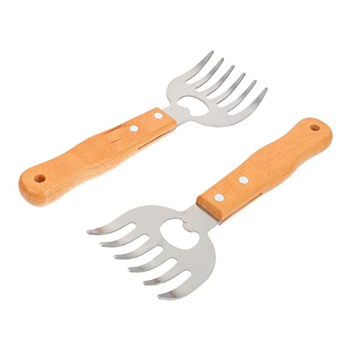 DOITOOL 2stücke Edelstahl Fleischkrallen Mit Holzgriff Hitze Und Spülmaschinenfest Zum Zerkleinern Von Pulled Pork Huhn Rindfleisch Für Bbq Und Grillpartys Inklusive Flaschenöffner von DOITOOL