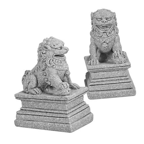 DOITOOL Fu Hunde Paar Fu FOO Dogs Statuen 2 Stücke Mini Guardian Lion Figurinen Chinesischer Fu FOO Hunde Statuen Paar Ardaching L?we Figuren Feng Shui Decor Glücksstatue Feng Shui Skulptur von DOITOOL