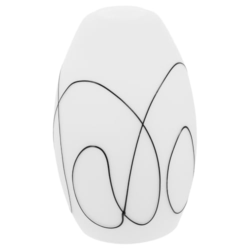 DOITOOL Glas Lampenschirm Schraubfassung mit Schwarzem Design Ovaler Pendelleuchten Ersatzschirm Dekorativer Lampenschirm für Deckenleuchte Installieren Langlebig und Augenschonend von DOITOOL