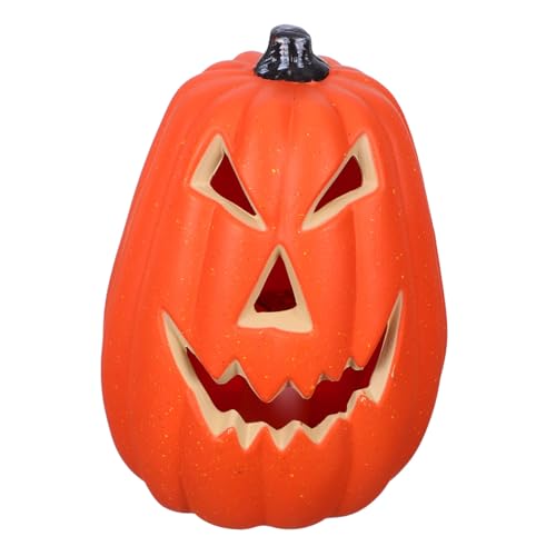 DOITOOL Glühende Halloween Kürbislaterne aus Robustem Kunststoff Flammenloses LED Licht für Innen und Außen Wiederverwendbare Herbstdeko Leicht und Vielseitig Einsetzbar Party von DOITOOL