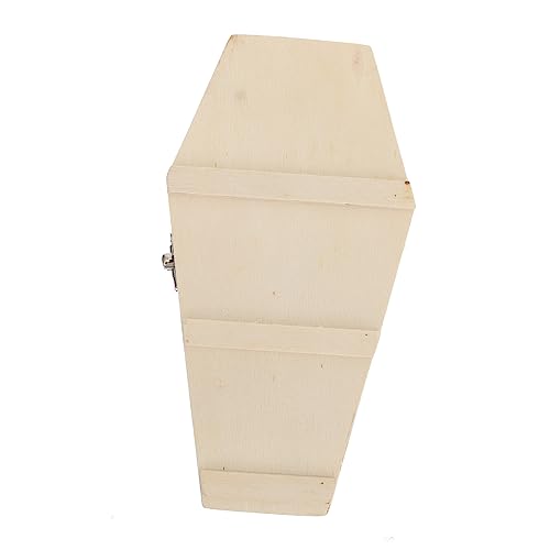 DOITOOL Halloween Holz Sarg Aufbewahrungsbox Sechseckig Robust Leicht Tragbar Wiederverwendbar Dekoration und Kleine Geschenkbox für Halloween Partys und Gruselige Anlässe von DOITOOL