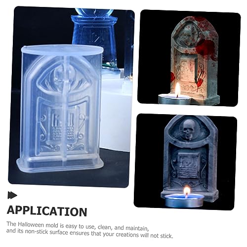 DOITOOL Halloween Silikonform Grabstein DIY Kerzenform Aromatherapie Mould Flexible und Langlebige DIY Form für Dekorative Halloween Kerzen und Deko für Bastelprojekte und Aromatherapie von DOITOOL