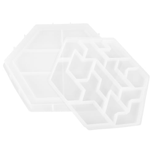 DOITOOL Harzformen für Untersetzer gießen Handwerk Silikonformen Handform Epoxid-Silikonform kreative Form Harzschalenformen Harzschmuckform Tangramform aus Silikon Kieselgel Transparent von DOITOOL