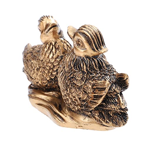 DOITOOL Hausgeschenke Mandarinente-Ornamente Vintage-Dekoration Für Zuhause Vogelstatue Heimdekoration Harz Mandarinenente Entengeschenke Yuan-Yang-Figur Vintage-Statue Retro-Vogelmodell von DOITOOL