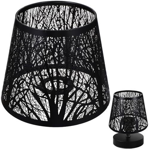 DOITOOL Holzlandschaft Lampenschirm Metall Moderner Lampenschirm für Schlafzimmer Rustikale Stehlampe Lochdurchmesser Staubschutz für Längere von DOITOOL