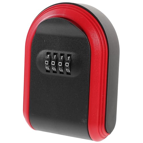 DOITOOL Kasten Schlüsselbox mit Zahlenschloss autoschlüssel Box autoschlüssel gehäuse keycase Safe mit Schlüssel montiert sicher versteckter Schlüssel Outdoor-Schlüsselversteck Plastik rot von DOITOOL