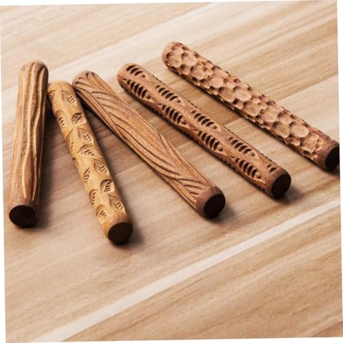 DOITOOL Keramikwerkzeug Holz texturwalze Tonmodelliermuster Roller für Töpferhandwerk DIY Clay Printing Rod für Töpferarbeiten Langlebig und Komfortabel zu Greifen DOITOOL Keramikwerkzeug Holz texturwalze Tonmodelliermuster Roller für Töpferhandwerk DIY Clay Printing Rod für Töpferarbeiten Langlebig und Komfortabel zu Greifen von DOITOOL