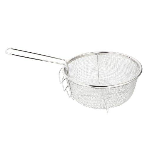 DOITOOL Klapptablett Frittierkorb 7. 67-Zoll-Pommes Frittierhalter Aus Edelstahl Drahtfrittierkorb Lebensmittelkörbe Mit Abnehmbarem Griff Für Küchenrestaurant Hähnchenbratzubehör (Rund) von DOITOOL