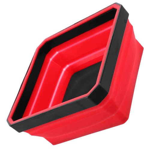 DOITOOL Kleine Magnetische Faltbare Silikon Schale Klappbare Magnet Schraubenablage Magnetteil Tablett für Schrauben Muttern und Kleinteile Platzsparend und Robust Rot von DOITOOL