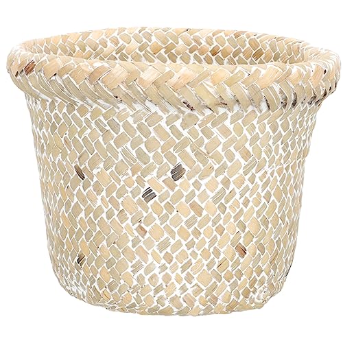 DOITOOL Kleiner Geflochtener Mülleimer Weidenkorb Weidenkorb Papierkorb Lounge Vintage Papierkörbe Geflochtene Aufbewahrungskörbe Geflochtener Korb Großer Weidenkorb Rattan von DOITOOL