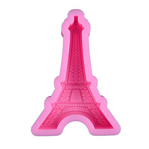 DOITOOL Kuchenform zum Backen, 1 Stück, 3D-Eiffelturm-Form, Silikon, für Kuchen, Pudding, Schokolade, Seife, Polymerton (Pink) von DOITOOL