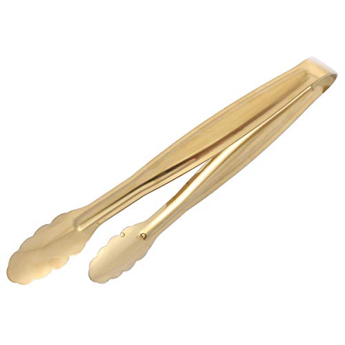 DOITOOL Küchenzange, 4 Stück, 15 cm, Edelstahl, Mini-Lebensmittel-Servierzange, praktische Eiswürfel-Zange, Brot-Clip, Heimbar (YH53-B, Gold) von DOITOOL