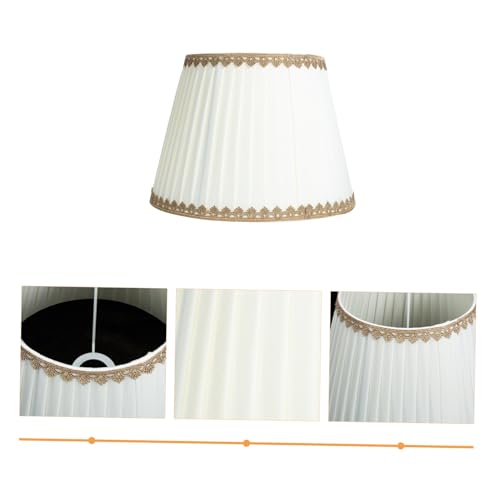 DOITOOL Lace Lampenschirm aus Chiffon Stoff Vintage Stil Beige Plissee Design Oberdurchmesser Unterdurchmesser Höhe Passend für Tischlampen Stehlampen Einfache Montage von DOITOOL