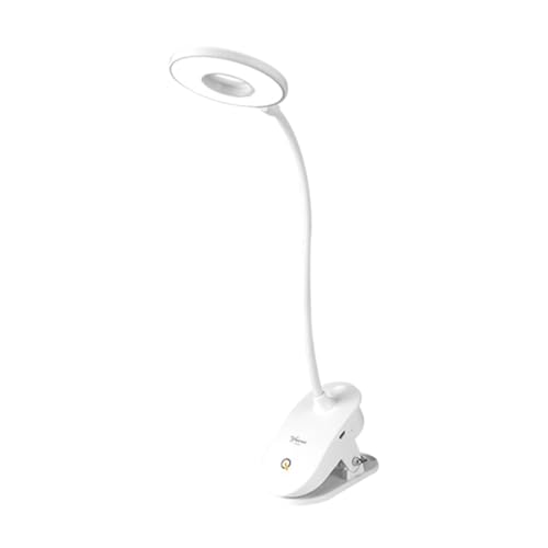 DOITOOL Ladung der Augenschutzdeskte Lampe berühren USB blinken Tragbar LED wiederaufladbare Clipleuchte Clip-on-Schreibtischlampe einstellbare Lampe Lesungstischlampe Weiß von DOITOOL