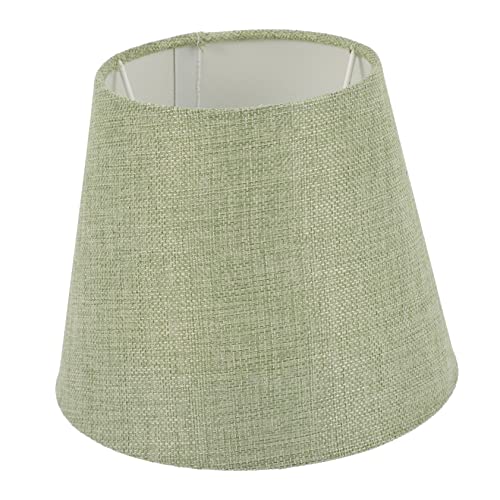 DOITOOL Stoff Lampenschirm Tischlampe E14 Grüner Trommellampenschirm Für Wohn Und Schlafzimmer Retro Design Dekorative Lichtabdeckung Vielseitig Einsetzbar von DOITOOL