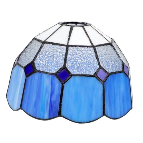 DOITOOL Lampenschirm für Fassung Bunte Decken Wandleuchte Abdeckung Dekorativer Glas Lampenschirm in Hellblau Weiß mit Diamantmuster Sicher und Langlebig für Wohnräume und Gastronomie DOITOOL Lampenschirm für Fassung Bunte Decken Wandleuchte Abdeckung Dekorativer Glas Lampenschirm in Hellblau Weiß mit Diamantmuster Sicher und Langlebig für Wohnräume und Gastronomie von DOITOOL