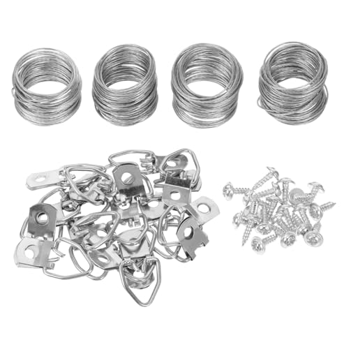 DOITOOL Metall Bilderrahmen Haken Teilig Schwere Einloch Aufhänger mit Schrauben und Aufhänge Schnur Bildaufhängung für Wanddeko Kompatibel mit Kreuzstich und Foto Rahmen von DOITOOL