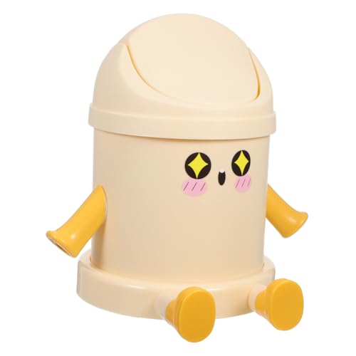 DOITOOL Mini Desktop Mülleimer Kunststoff mit Schwingdeckel Kleiner Tragbarer Tischabfalleimer für Büro Küche Leicht Praktisch Cremefarben mit dekorativem Muster DOITOOL Mini Desktop Mülleimer Kunststoff mit Schwingdeckel Kleiner Tragbarer Tischabfalleimer für Büro Küche Leicht Praktisch Cremefarben mit dekorativem Muster von DOITOOL