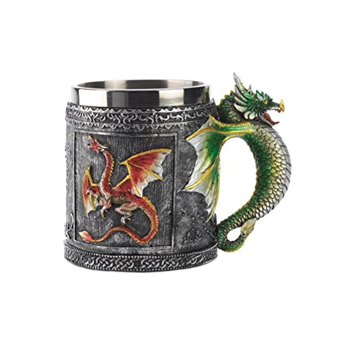 DOITOOL Mug Cup Cool Stainless Steel Coffee Mug Cup for 3D Design Mugs (Dragon) von DOITOOL