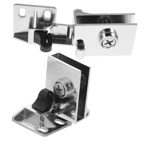 DOITOOL No-drill Glass Door Hinges für Schränke Metallklemme mit Anti-riss Eckenschutz Leise Einfache Montage Geeignet für Glasduschtüren Vitrinen Schmuck Museumsdisplays von DOITOOL