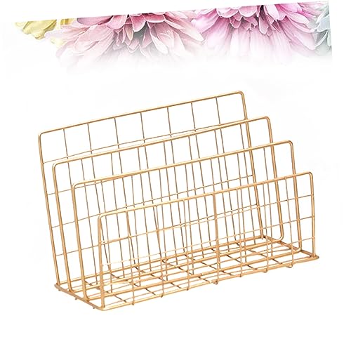 DOITOOL Nordic Style Goldfarbener Schmiedeeisen Zeitungs und Zeitschriftenständer Buchregal für Büro Küche oder Bad Platzsparender Organizer Langlebig und DOITOOL Nordic Style Goldfarbener Schmiedeeisen Zeitungs und Zeitschriftenständer Buchregal für Büro Küche oder Bad Platzsparender Organizer Langlebig und von DOITOOL