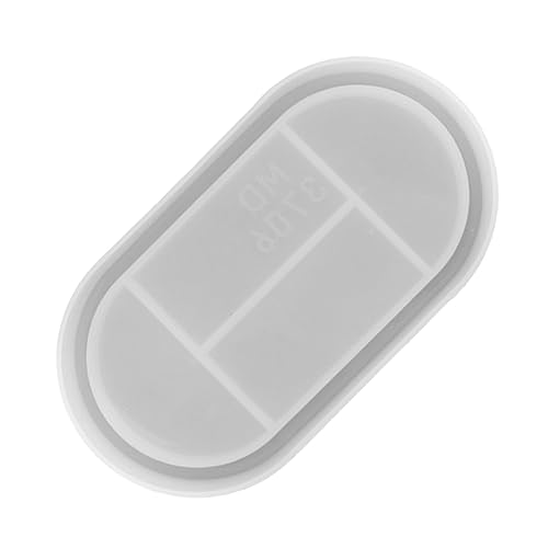 DOITOOL Ovale Plattenform selbst gießen Fondant Handwerk Tablett klein werkzeug handgefertigte Form Aufbewahrungsform Silikonform einfache Form kreative Kristall-Epoxy-Form Kieselgel Weiß von DOITOOL