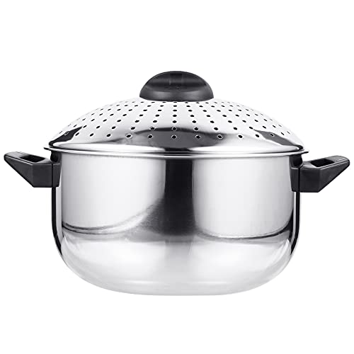 DOITOOL Pastatopf aus Edelstahl mit Siebdeckel, antihaftbeschichtet, Spaghetti-Topf, Nudeln, Kochtopf zum Kochen von Nudeln, Gemüse oder Soßen, silberfarben, 15,7 x 23,9 cm von DOITOOL