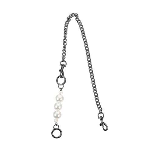 DOITOOL Perlen Design Handtaschen Austauschkette DIY Metallkette Für Taschen Lange Schulterriemen Tiefgrauem Material Mit Perlenakzenten Für Taschenprojekte von DOITOOL