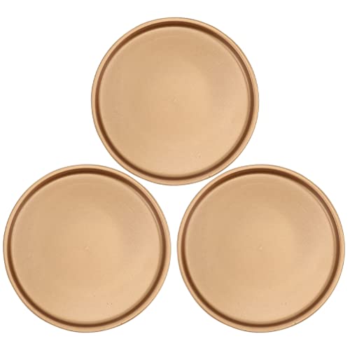 DOITOOL Pflanzgefäß Aus Keramik Blumentopf 3 Keramik-Pflanzenuntersetzer 12 7 cm Goldener Blumentopf-Untersetzer Keramik-Blumentopf-Tablett Für Wassertropfen Erde (12 7 cm) Untersetzer von DOITOOL