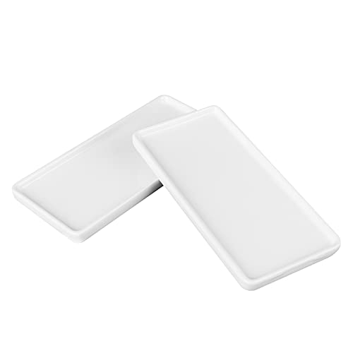 DOITOOL Porzellan Trays Bad Kleine Keramik Platten Keramik Basis Wc Tank Lagerung Tablett Porzellan Trays für Gewebe Kerzen Seife Handtuch Anlage KTV Weiß von DOITOOL