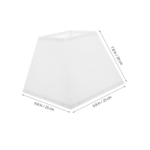 DOITOOL Quadratischer Lampenschirm Leinen Stoff Abnehmbar Installieren Ersatzschirm für Tisch Stehlampe Trapezform Weiß Rustikaler Retro Stil von DOITOOL