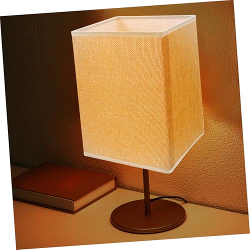 DOITOOL Quadratischer Lampenschirm aus Gelbem Jutestoff Stofflampenschirm für Tisch Boden Wandleuchten Einfach Montierbar Langlebig Dekoratives Zubehör für Wohn Schlafzimmer von DOITOOL