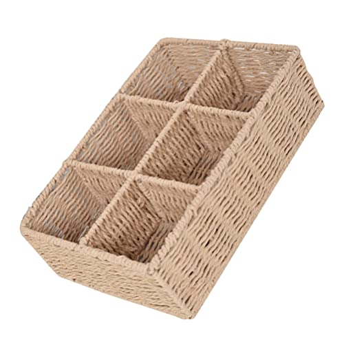 DOITOOL Rattan-Aufbewahrungskorb Geteilter Korb 6 Abschnitte Dekorativer Handgewebter Korb Rustikaler Teebeutel-Organizer für Die Organisation von Küche Badezimmer Schreibtisch DOITOOL Rattan-Aufbewahrungskorb Geteilter Korb 6 Abschnitte Dekorativer Handgewebter Korb Rustikaler Teebeutel-Organizer für Die Organisation von Küche Badezimmer Schreibtisch von DOITOOL