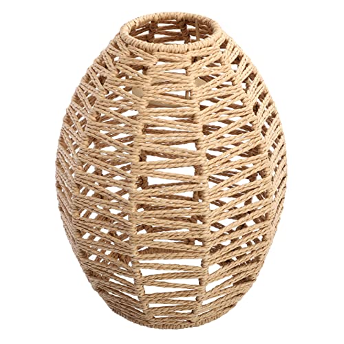 DOITOOL Rattan- Lampenschatten für Anhängerleuchten Ersatz Weidenlampe Schatten Kleiner Hängender Kronleuchter Lampen Schattenabdeckung für Schlafzimmer Wohnzimmer Flur Esstisch ( Khaki von DOITOOL