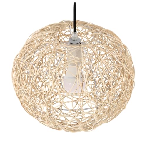 DOITOOL Retro Rattan Deckenleuchte Kreativer Lampenschirm für Stimmungsvolle Raumgestaltung Durchmesser Langlebig und für Wohnzimmer und Esszimmer von DOITOOL