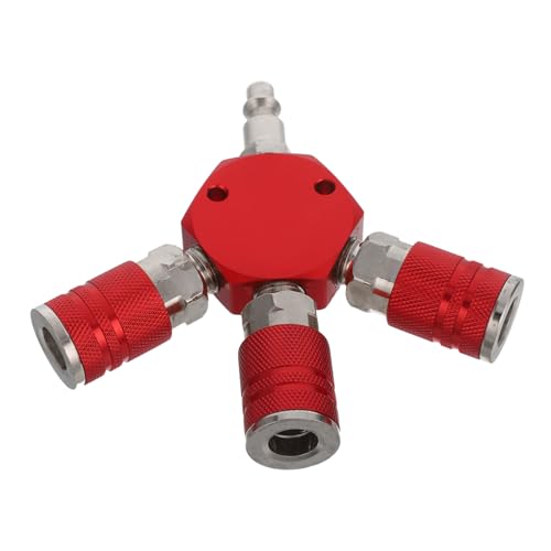 DOITOOL Roter Luftverteiler Schnellkupplung Luftschlauch Verteiler Pneumatischer Adapter aus Kohlenstoffstahl für Industrielle Kompressorsysteme DOITOOL Roter Luftverteiler Schnellkupplung Luftschlauch Verteiler Pneumatischer Adapter aus Kohlenstoffstahl für Industrielle Kompressorsysteme von DOITOOL