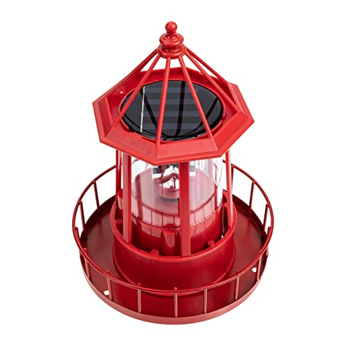 DOITOOL Rundumleuchte Solarleuchten Im Freien Solar-led-Leuchtturm Led-leuchtturmlicht Garten Leuchtturm Solar-leuchtturmlampe Led-solar Rotieren Turmform Nautischer Leuchtturm Eisen von DOITOOL