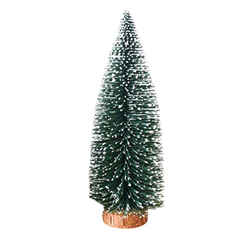 DOITOOL Schneetannen Modell Kleine Kiefer Tischplatte Weihnachtsbaum mit Holzbasis Winter Schnee Ornamente für Zuhause Tischplatte Dekoration 30Cm Modellbau Bäume von DOITOOL