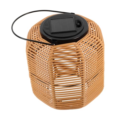 DOITOOL Solarlaterne Aus Rattan Hängende Sonne Vintage Solarlaterne Hängende Solarlampe Rattan Geflochtene Laterne Rattan Natürliche Laterne Schmiedeeisen Led Laternenlicht von DOITOOL