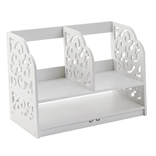 DOITOOL Speicherregal des Speichers Dateiorganisator Speicherorganisator klein Schreibtisch Organisatoren modern Desktop-Regal-Organizer Lagerregal Holz-Kunststoff- Platte Weiß von DOITOOL