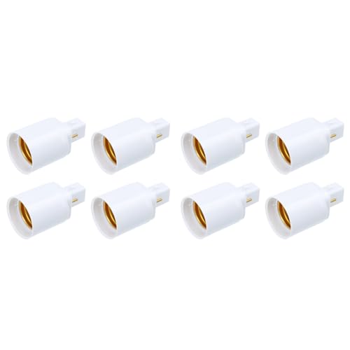 DOITOOL Ständer 8 Stk G24 Auf E27 d Konversionslampenkopf Cfl Lampensockel Licht, Buchse Konverter Lampenadapter Drei E27 [metallmaterial]: Vernickeltes Kupfer Stecker Weiß Die Glühbirne von DOITOOL