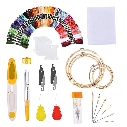 DOITOOL Stickwerkzeug-Set Mit Farbigen Fäden Spulen Schere Und Zubehör Für Kreuzstich Nähen Und Heimwerkerprojekte in Kunststoffkoffer DOITOOL Stickwerkzeug-Set Mit Farbigen Fäden Spulen Schere Und Zubehör Für Kreuzstich Nähen Und Heimwerkerprojekte in Kunststoffkoffer von DOITOOL