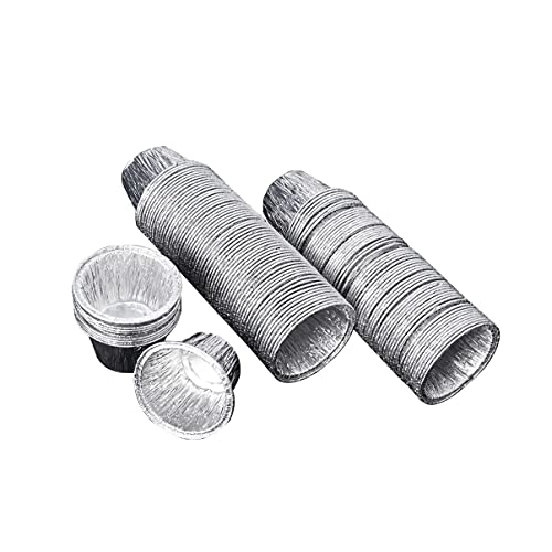 DOITOOL Stück Einweg 110Ml Aluminiumfolie Tortenform Runde Runde Kuchenform zum Backen Persönlicher Mini Pies Kuchen Quiche Ofenfeste Foliendosen Leicht Stapeln Speichern Einfrieren von DOITOOL