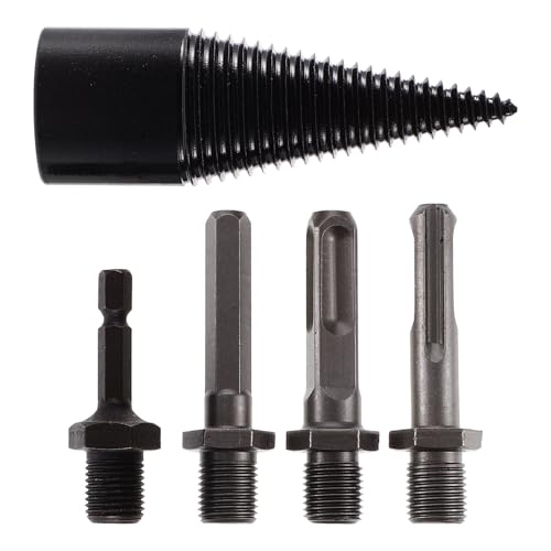 DOITOOL Teiliges Holzspalter bohrerset aus Hochhärtetem Kohlenstoffstahl Verschleißfest und Schlagfest mit Verschiedenen Schaftformen für Effektives und Schnelles Spalten von Brennholz von DOITOOL