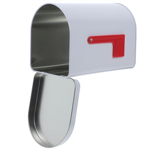 DOITOOL Tinplate Mailbox Spielzeug für Kinder mit erhöhten Signalflaggen, Kleine Metall -Mailbox DIY -Projekte, Geschenkbox oder Dekoration, Ideal für Playhouse, Outdoor -Aktivitäten, Weiß von DOITOOL