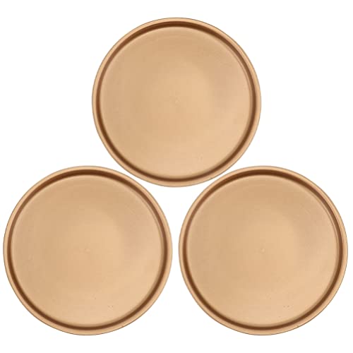 DOITOOL Topfpflanzen Blumentopf 3 Keramik-Pflanzenuntersetzer 7 Zoll Goldener Blumentopf-Untersetzer Blumentopf-Tablett Für Gartentopfwassertropfen Erde (7 Zoll) Untersetzer von DOITOOL