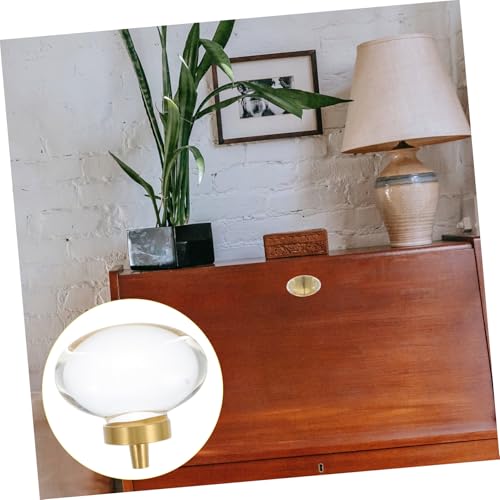 DOITOOL Transparenter Türgriff Einloch Möbelknopf Modern Chic für Schrank Schublade Kommode Garderobe mit Kupferbasis Langlebig und Installieren von DOITOOL