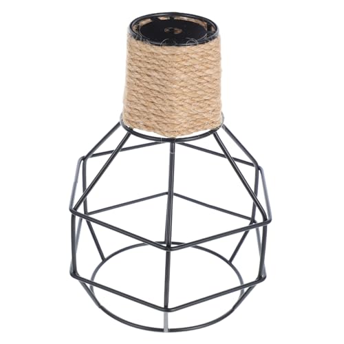 DOITOOL Vintage Boho Lampenschirm Eisen Rustikaler Pendelleuchtenbezug mit Jute Seil für Wandlampen und Deckenleuchten für Gemütliche Restaurants und Bars von DOITOOL